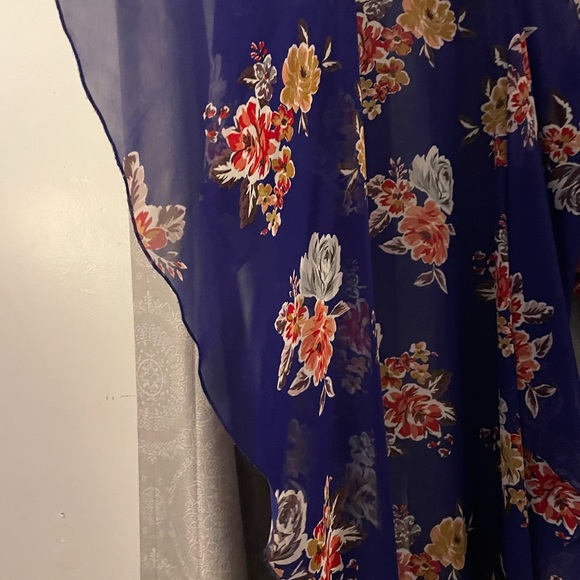 NWT LulaRoe Shirley Long Kimono Jacket Sheer Unicorn Floral Print Blue Sz Small - Picture 5 of 6